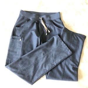 Figs Scrub Bottoms in Heather Denim